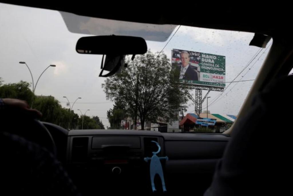 A billboard with the picture of Alfredo del Mazo of Institutional Revolutionary Party (PRI), candidate for governor of the State of Mexico, is seen in Metepec, State of Mexico.
