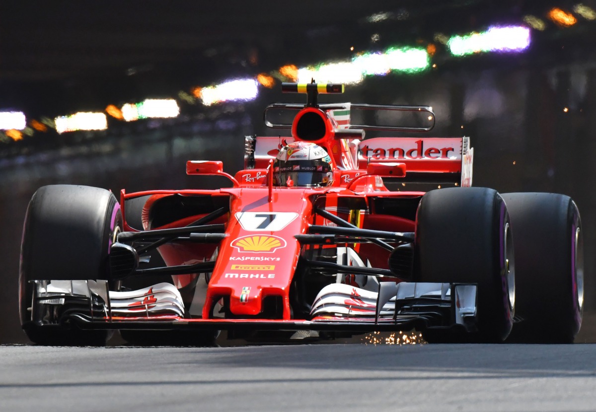  Ferrari's Finnish driver Kimi Raikkonen competes during the third practice session at the Monaco street circuit, on May 27, 2017 in Monaco, a day ahead of the Monaco Formula 1 Grand Prix. (AFP / PASCAL GUYOT)