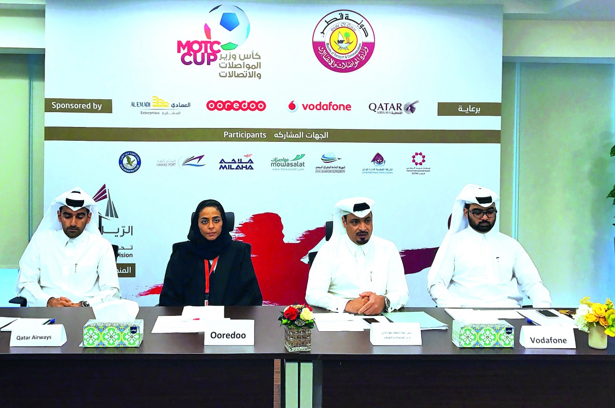 Manar Khalifa Al Muraikhi, Director of Community and Public Relations of Ooredoo Qatar, with senior officials from other sponsor organisations.