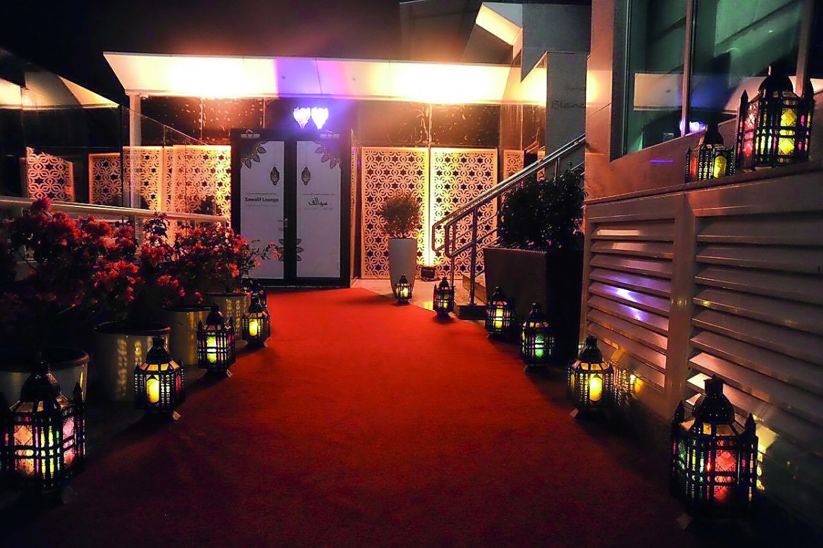 The Sawalif Lounge at Hilton Doha has been done up in elegant Ramadan vibes.
