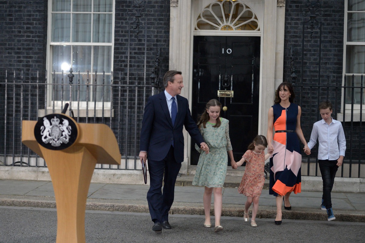 REPRESENTATIVE IMAGE: Former British prime minister David Cameron (L) leaves 10 Downing Street with his family (AFP) 
