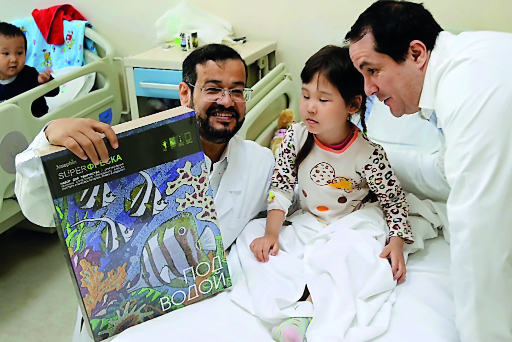 A child after a heart surgery in Kazakhstan. 