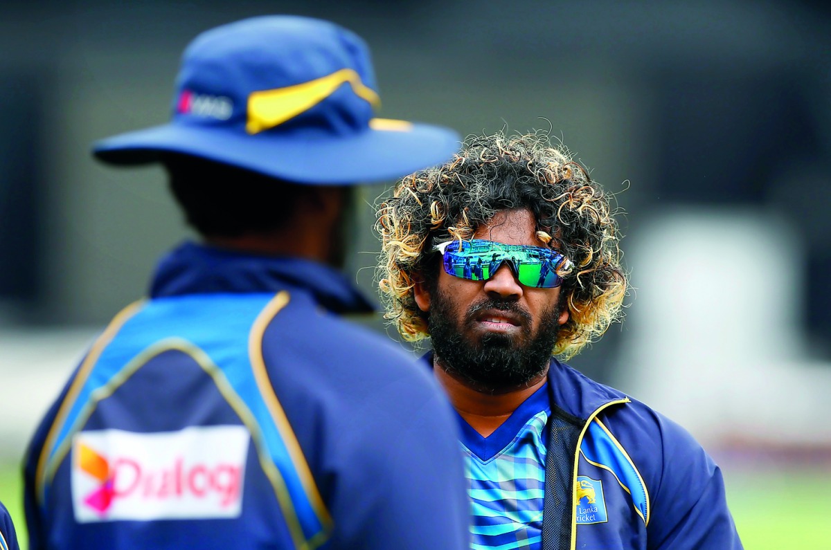 Sri Lanka's Lasith Malinga during nets ahead of the game against India at the Oval in London yesterday. 