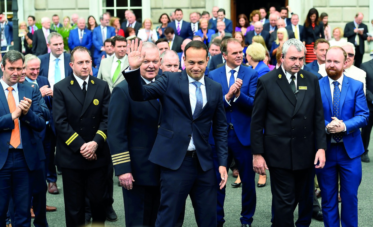 Leo Varadkar leaves Government buildings after being elected by parliamentary vote as the next Prime Minister of Ireland (Taoiseach), in Dublin, yesterday