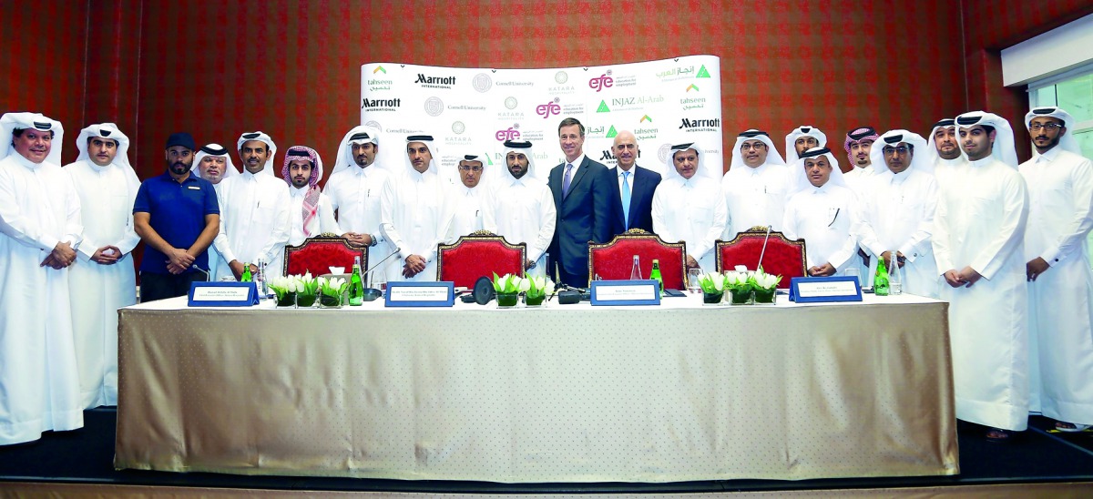Officials during the event at Stenden University Qatar. 