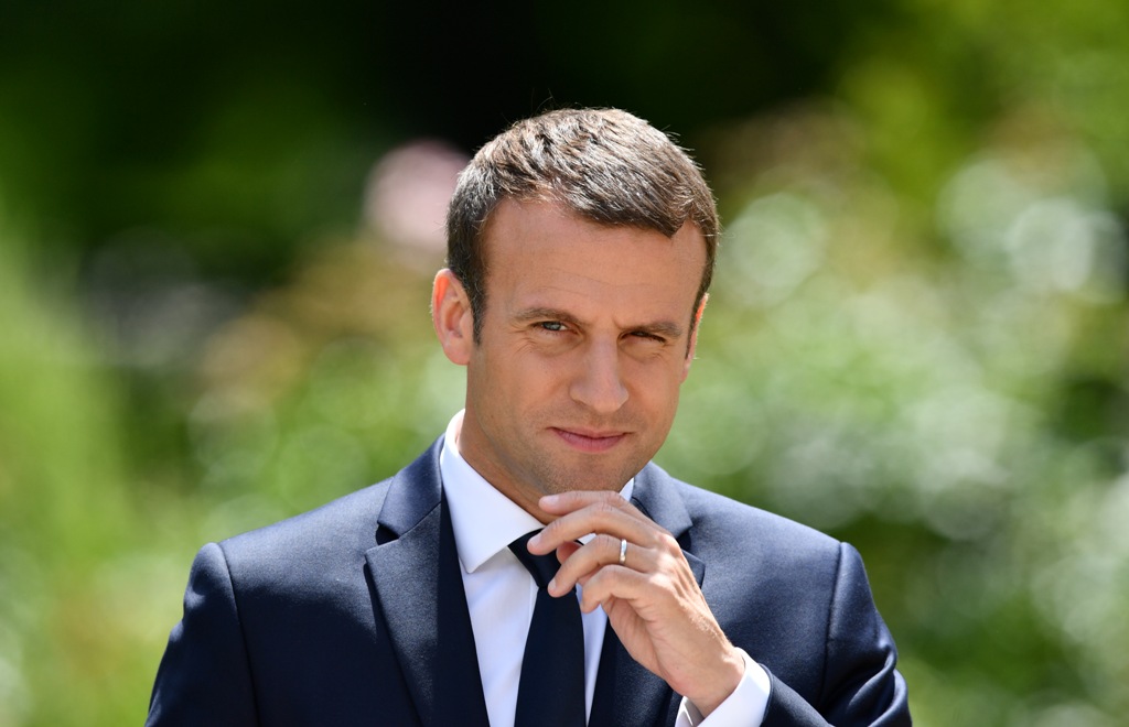 French President Emmanuel Macron and Spanish Prime Minister Mariano Rajoy (not seen) hold a joint press conference after their meeting at the Elysee Palace in Paris, France on June 16, 2017. ( Mustafa Yalç?n - Anadolu Agency )?