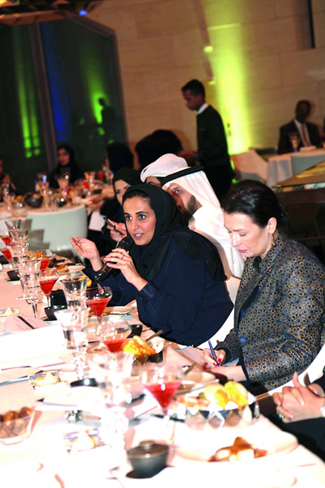 H E Sheikha Al Mayassa bint Hamad bin Khalifa Al Thani at graduation ceremony and dinner.