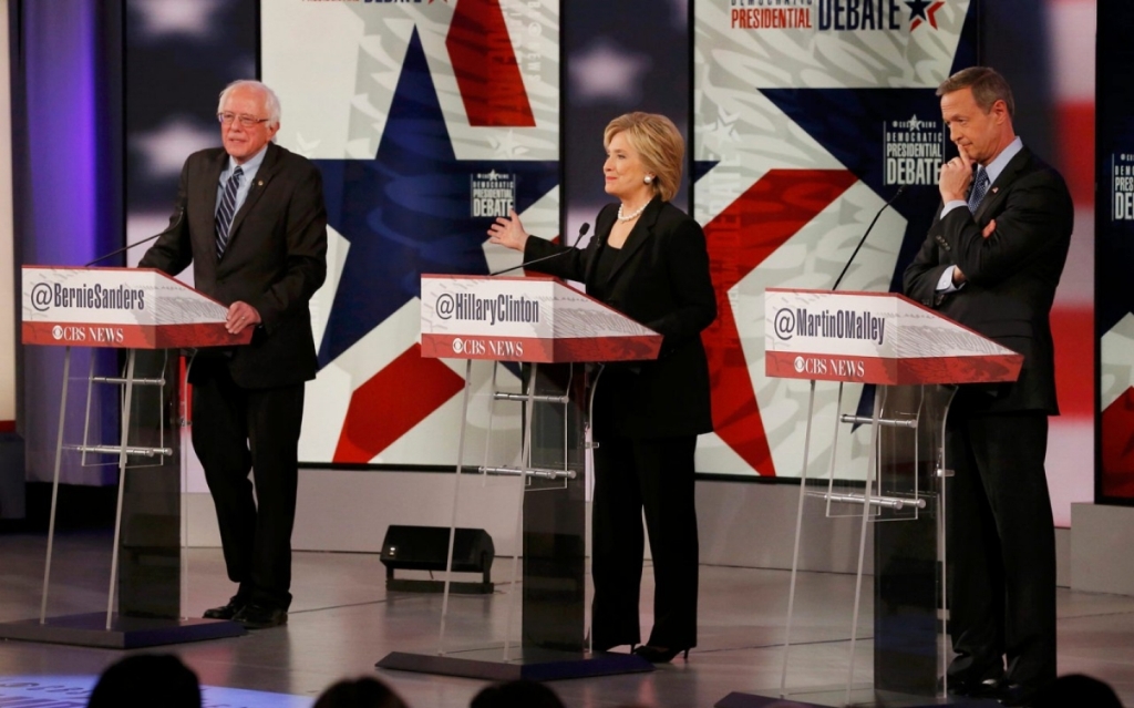 File photo of democrats during presidential debate. 
