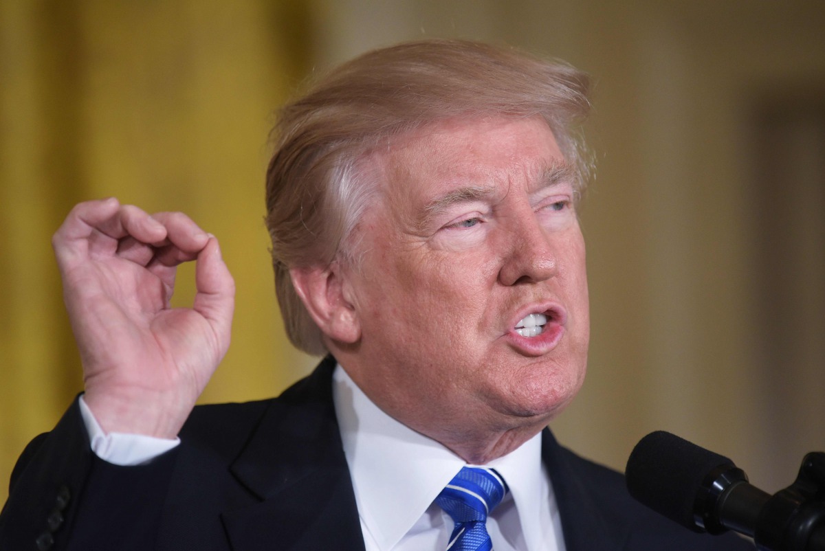 US President Donald Trump speaks during a signing ceremony for the Department of Veterans Affairs Accountability and Whistleblower Protection Act of 2017, on June 23, 2017, in the East Room of the White House in Washington, DC. (AFP / Mandel Ngan)