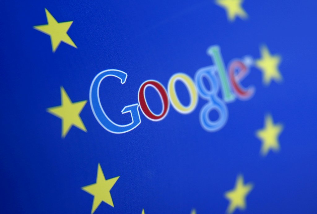 FILE PHOTO: Google and European Union logos are seen in this April 15, 2015 photo illustration. REUTERS/Dado Ruvic/Illustration/File Photo