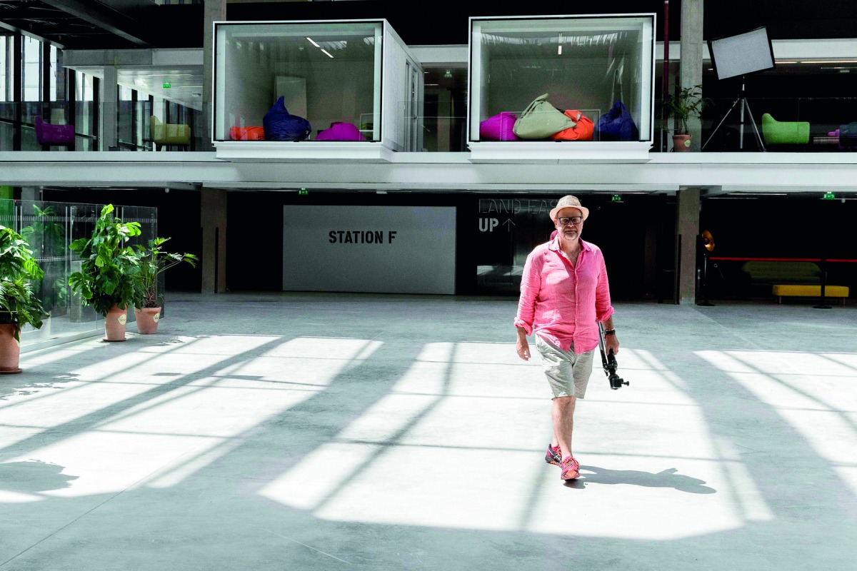 A man walks in the world's biggest start-up incubator Station F, prior to its inauguration, yesterday. 