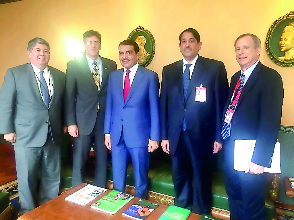 Minister of Municipality and Environment, H E Mohammed bin Abdullah Al Rumaihi, and senior officials participating at the FAO conference in Rome, yesterday.