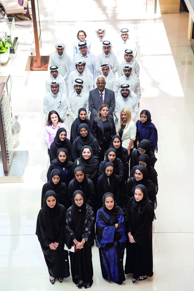 Students at the Summer Internship programme, as part of the Al Darb Qatarisation Programme of Qatar Airways.