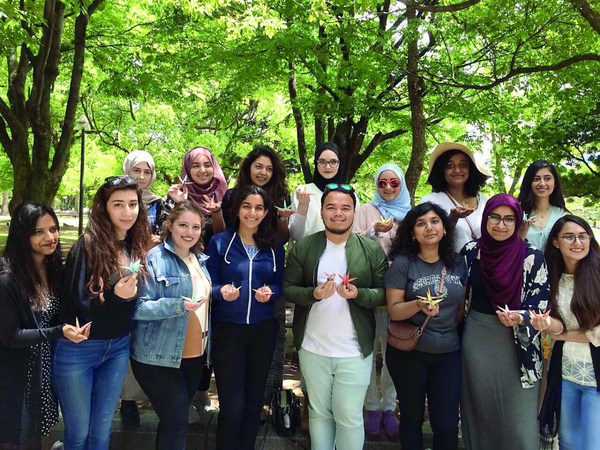 GU-Q students during their trip in Japan. 