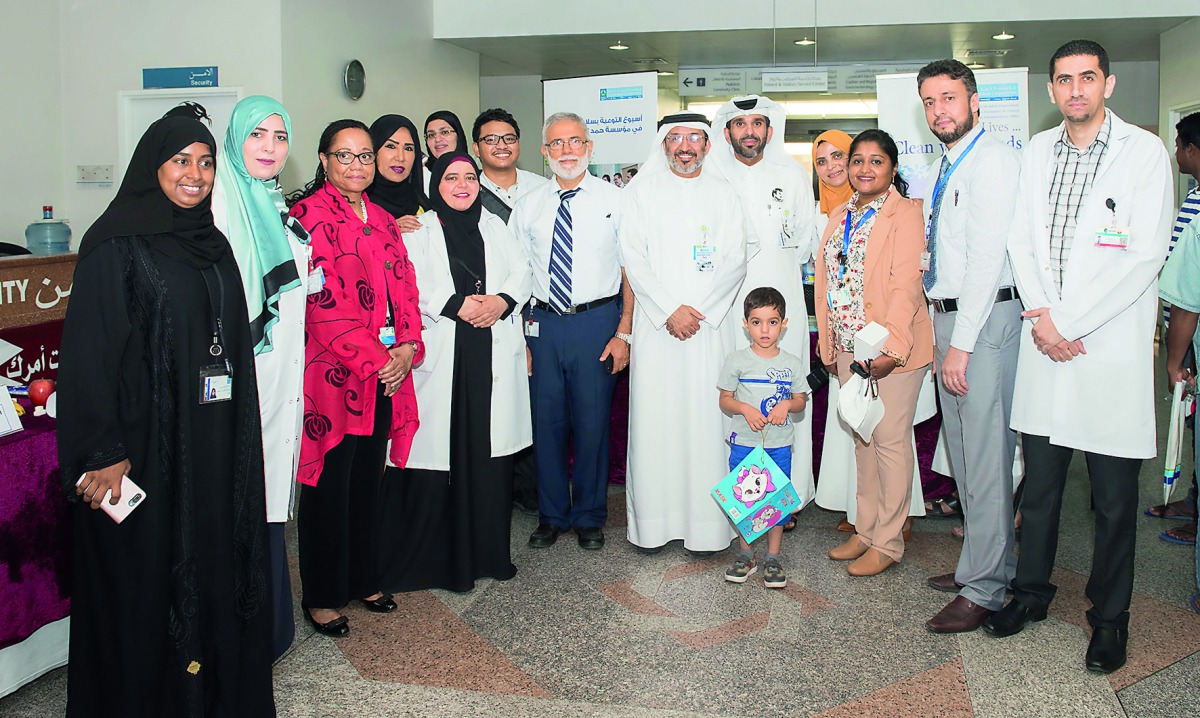 Participants at Patient Safety Awareness Week activities at Hamad General Hospital.