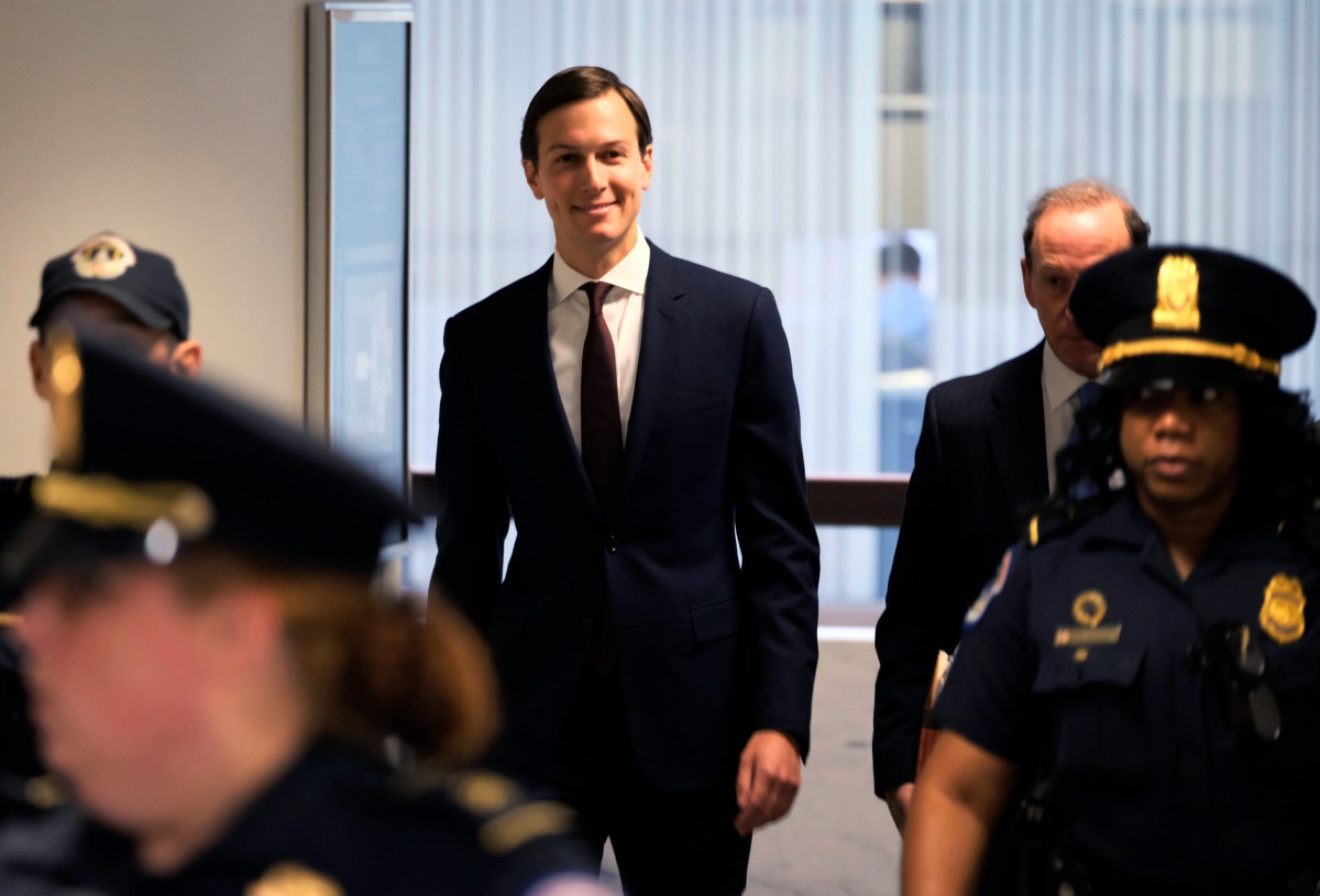White House Senior Adviser Jared Kushner arrives for his appearance before a closed session of the Senate Intelligence Committee as part of their probe into Russian meddling in the 2016 U.S. presidential election, on Capitol Hill in Washington, U.S. July 