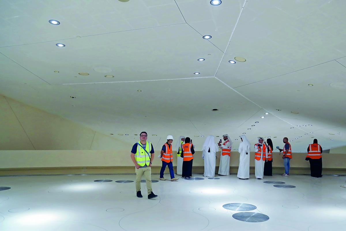 The Culture Pass members of Qatar Museums during a tour at the national museum yesterday. 