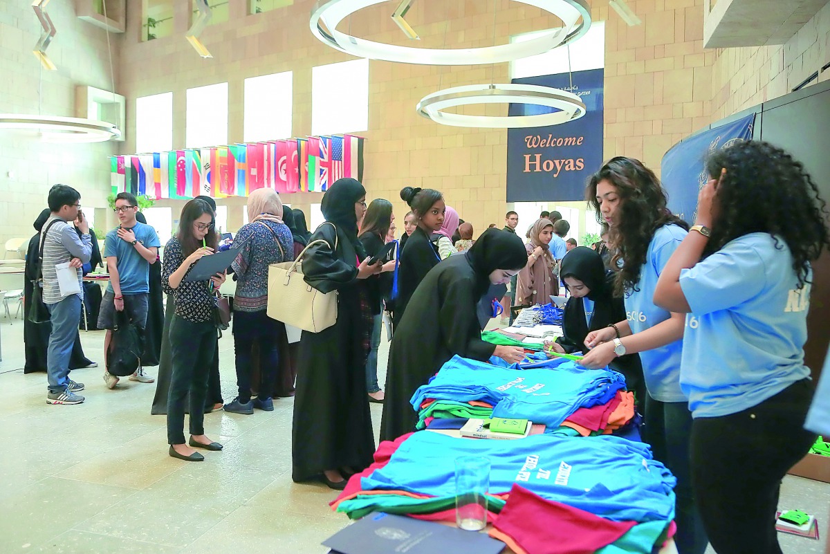 GU-Q students getting prepared for the new academic year.