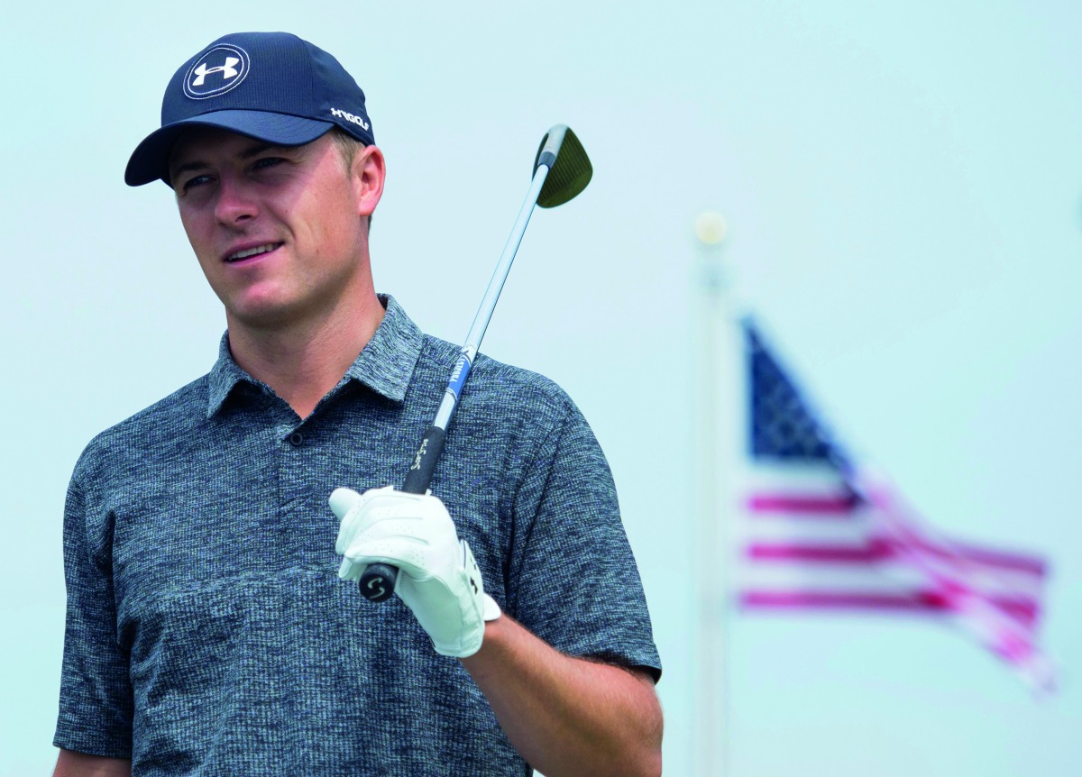 Jordan Spieth of the US on the driving range during the final round of the WGC - Bridgestone Invitational golf tournament at Firestone Country Club in Akron, Ohio on Sunday. 