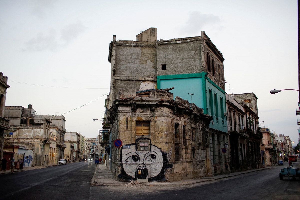A view of a graffiti by Cuban Artist Yulier Rodriguez in Havana, Cuba, August 4, 2017. Reuters/Alexandre Meneghini

