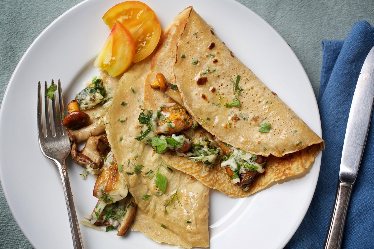 Herby Mushroom and Swiss Crepes. (Photo by Deb Lindsey for The Washington Post)