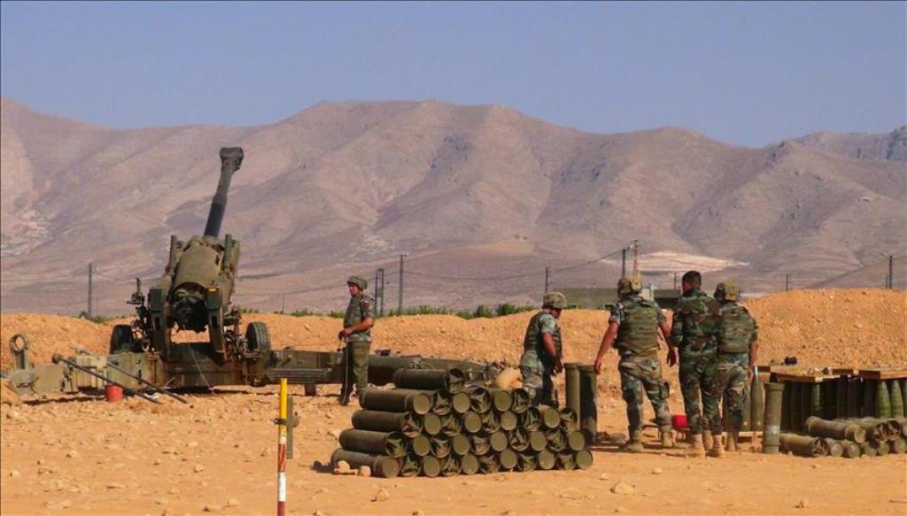 AL-QAA, LEBANON - AUGUST 18: Members of the Lebanese army patrol in the rurals controlled after they hit the positions of the IS terrorists near the city of Al-Qaa near Syria border in Lebanon on August 18, 2017. / AA.