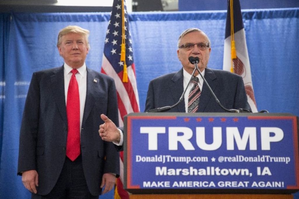 Controversial former Arizona sheriff Joe Arpaio (R) -- who endorsed Donald Trump during his presidential campaign last year -- earned a pardon on Friday (AFP Photo/SCOTT OLSON).