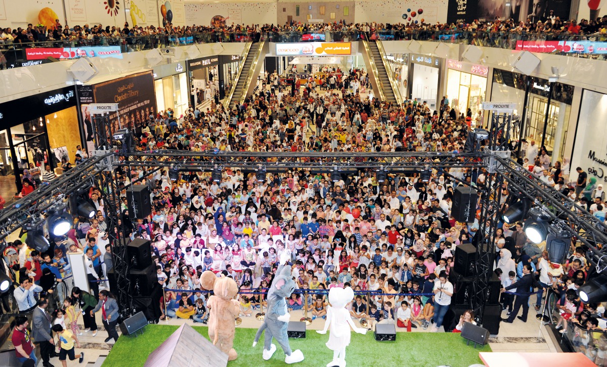 A massive crowd attended the Tom and Jerry show at the Doha Festival City as part of the celebrations on the second day of Eid. Pics: Salim Matramkot / The Peninsula