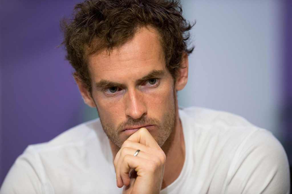 (FILES) This file photo taken on July 12, 2017 shows Britain's Andy Murray attending a press conference at The All England Tennis Club in Wimbledon, southwest London.   AFP / POOL / AELTC / AELTC/Joe Toth / Joe TOTH
