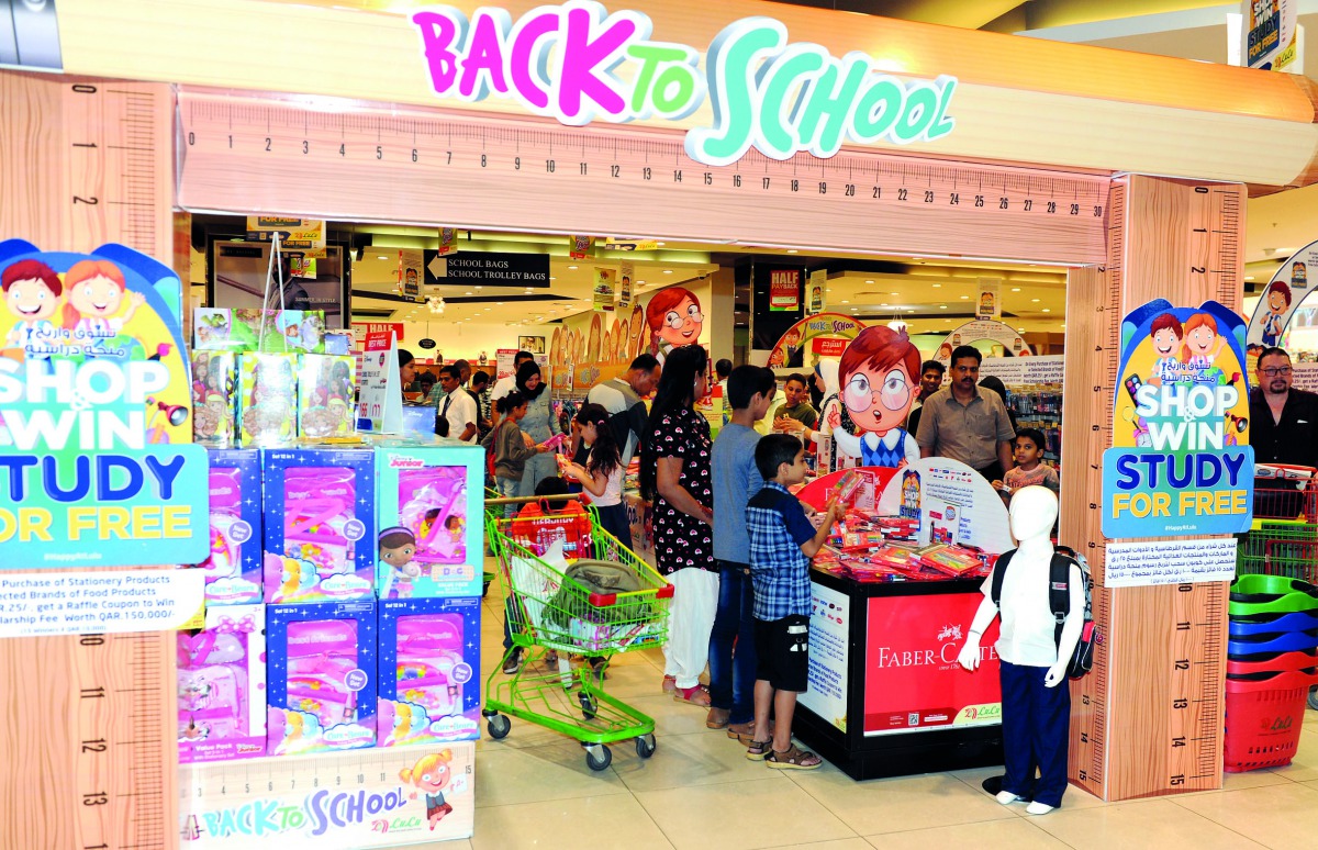 Parents and kids doing back-to-school shopping at  a mall in Doha, yesterday. Pics: Salim Matramkot / The Peninsula 
