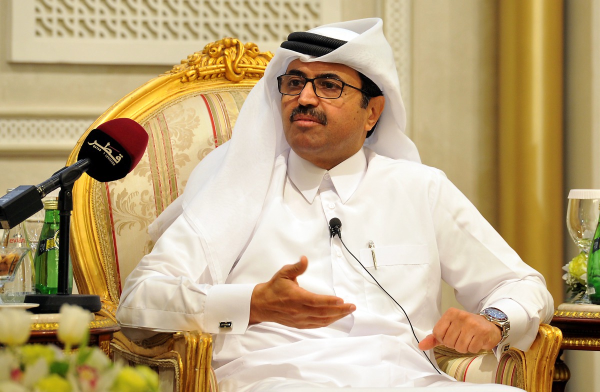 Minister of Energy and Industry, Dr. Mohammad Bin Saleh Al Sada, speaking at a discussion about Qatar Vision 2030 and the future of gas and oil in International market, held at Diplomatic Club. Pic  Kammutty VP