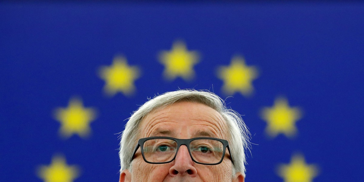 European Commission President Jean-Claude Juncker addresses the European Parliament during a debate on The State of the European Union in Strasbourg, France, September 13, 2017. REUTERS/Christian Hartmann