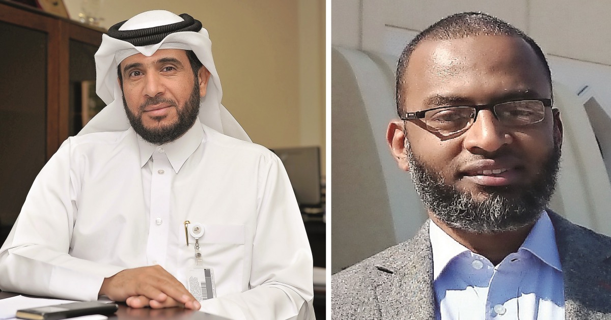 Eng Husameldin Talballa,  Specialist at QU’s Facilities and General Services Department Environmental and Sustainability and (RIGHT) Eng Mohsin Al Hajri, Director at QU’s Facilities and General Services Department. 