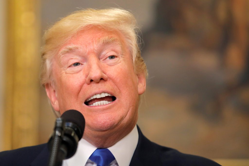 FILE PHOTO: U.S. President Donald Trump speaks during an announcement on immigration reform in the Roosevelt Room of the White House in Washington, U.S. on August 2, 2017. REUTERS/Carlos Barria/File Photo
