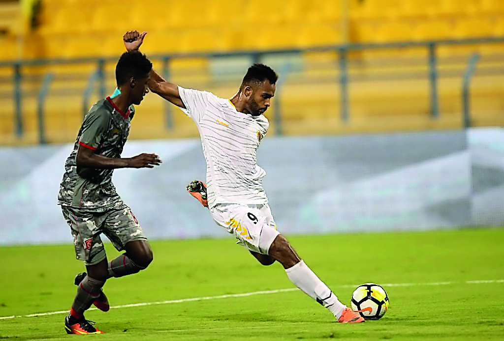 Action from the QSL Cup match between Qatar SC and Al Duhail at Al Gharafa Stadium yesterday. Qatar SC won 5-2.