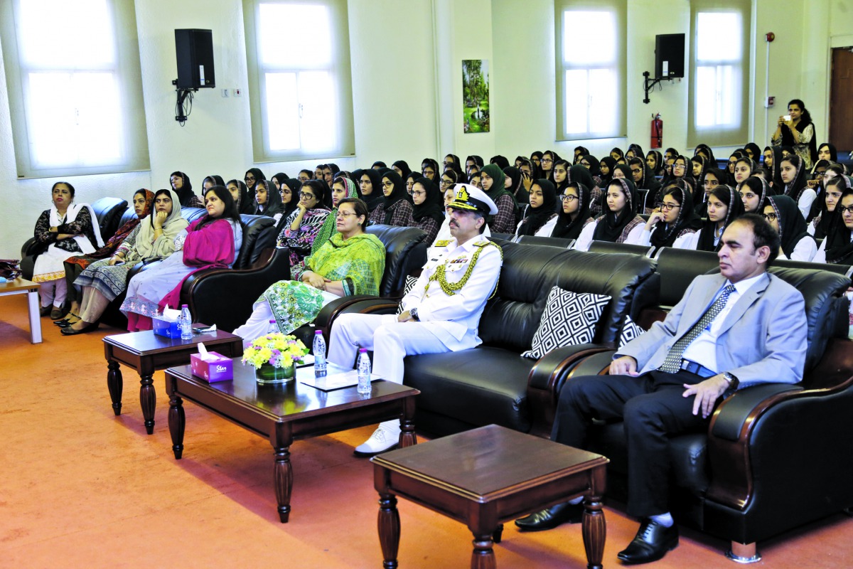 Participants during the event organised by Pakistan International School to mark the Pakistan Defence Day. 