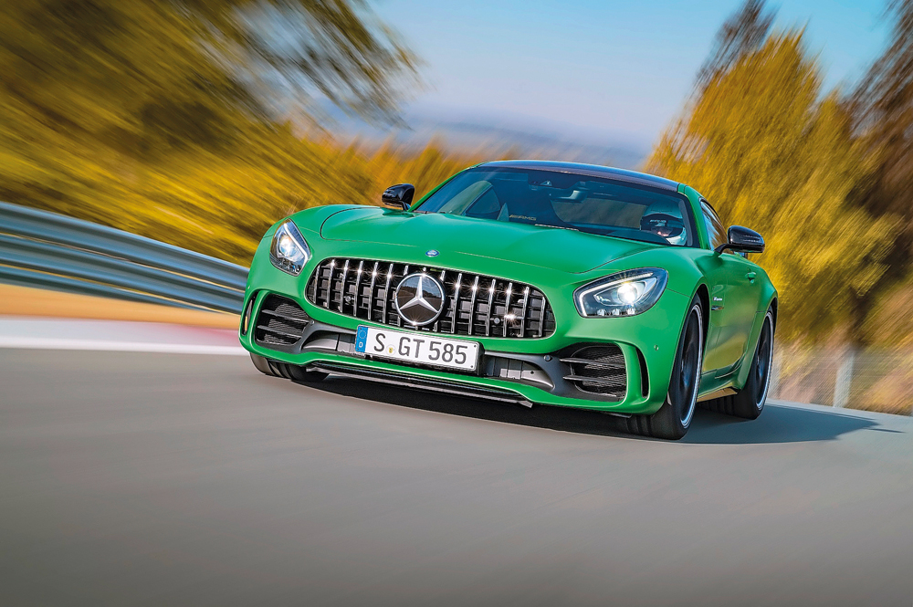 Mercedes-Benz AMG GT R model available at NBK showroom in Doha.