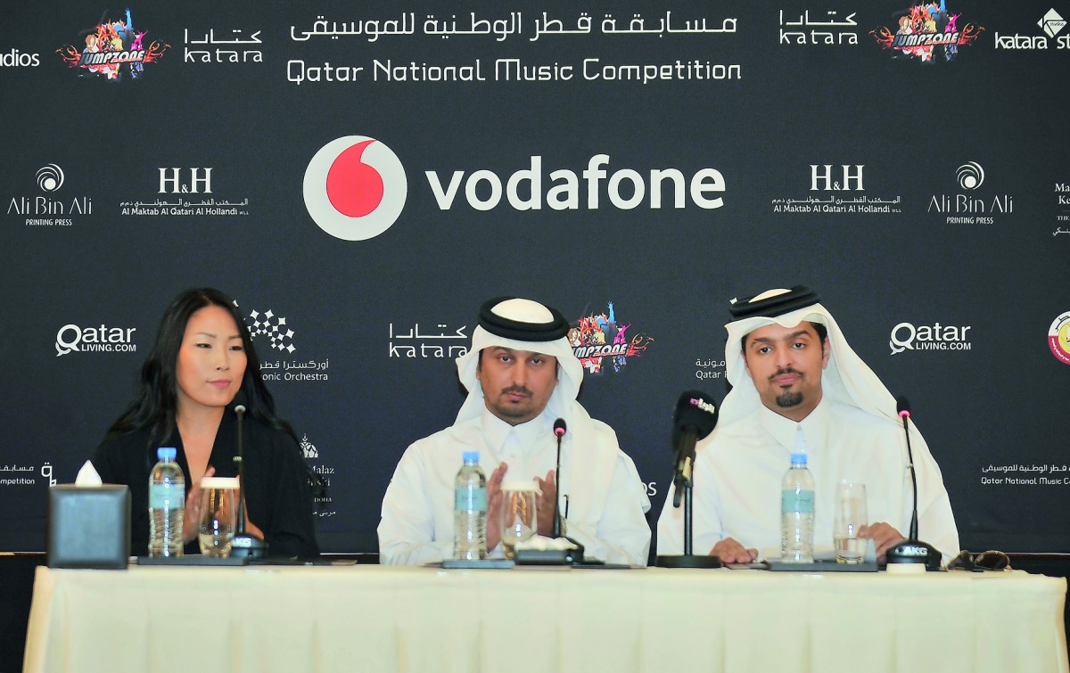 FROM LEFT: Sonja Park, Co Founder of MYA; Abdullah Al Kubaisi, Head of Arabic and Islamic Affairs at Qatar National Commission for Education, Culture and Science; and Sheikh Hamad bin Abdullah Al Thani, Chief Operating Officer at Vodafone Qatar; during th