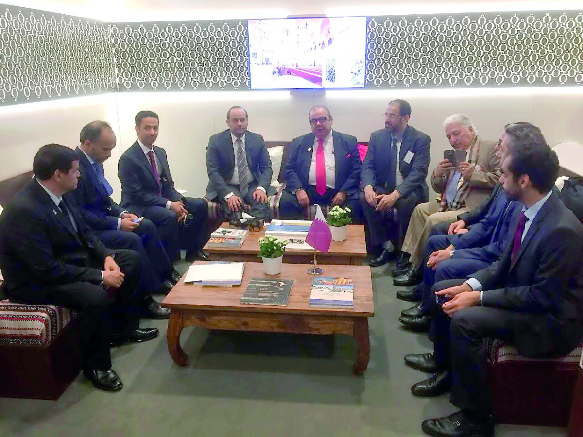 The ambassador of Qatar to Germany, H E Sheikh Saod bin Abdulrahman Al Thani, with other officials at the 69th edition of Frankfurt Book Fair. 