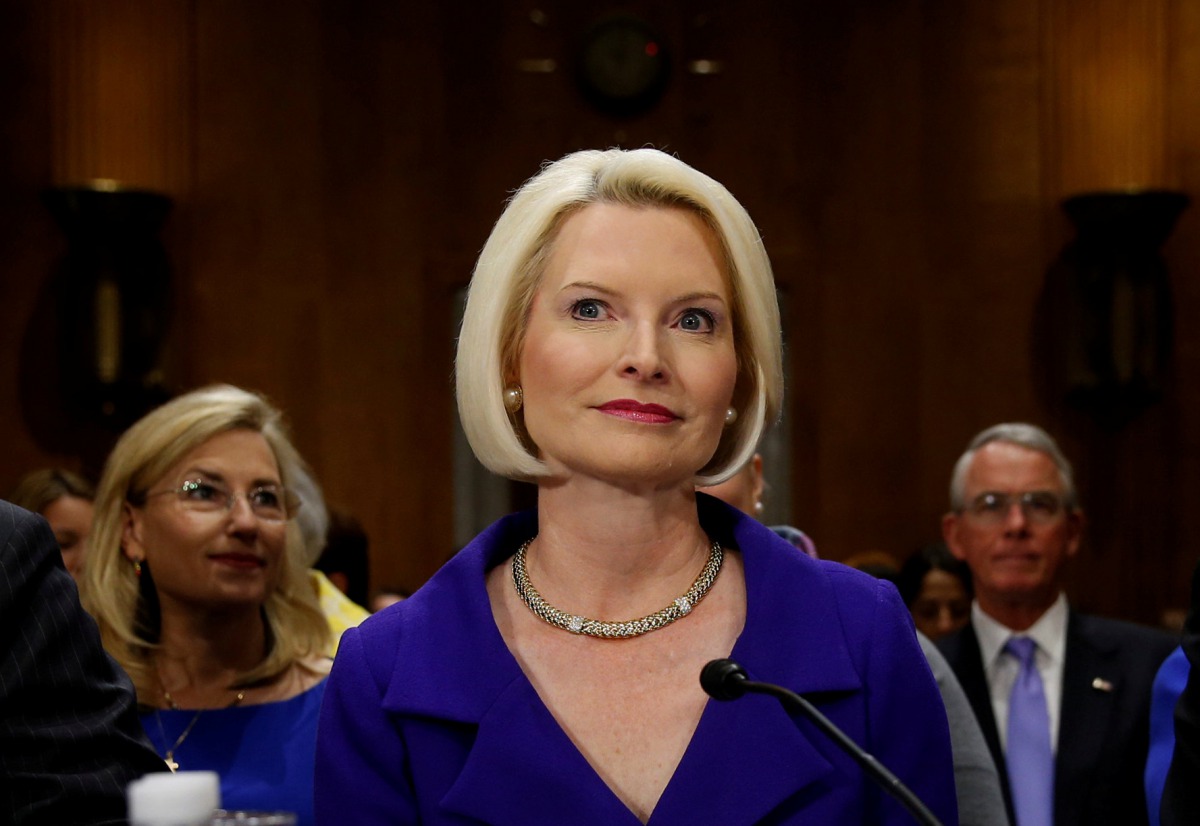 Callista Gingrich takes her seat for a U.S. Senate Foreign Relations Committee hearing to discuss in part her nomination as President Donald Trump's pick to be U.S. ambassador to the Vatican, on Capitol Hill in Washington, U.S. July 18, 2017. Reuters/Jona