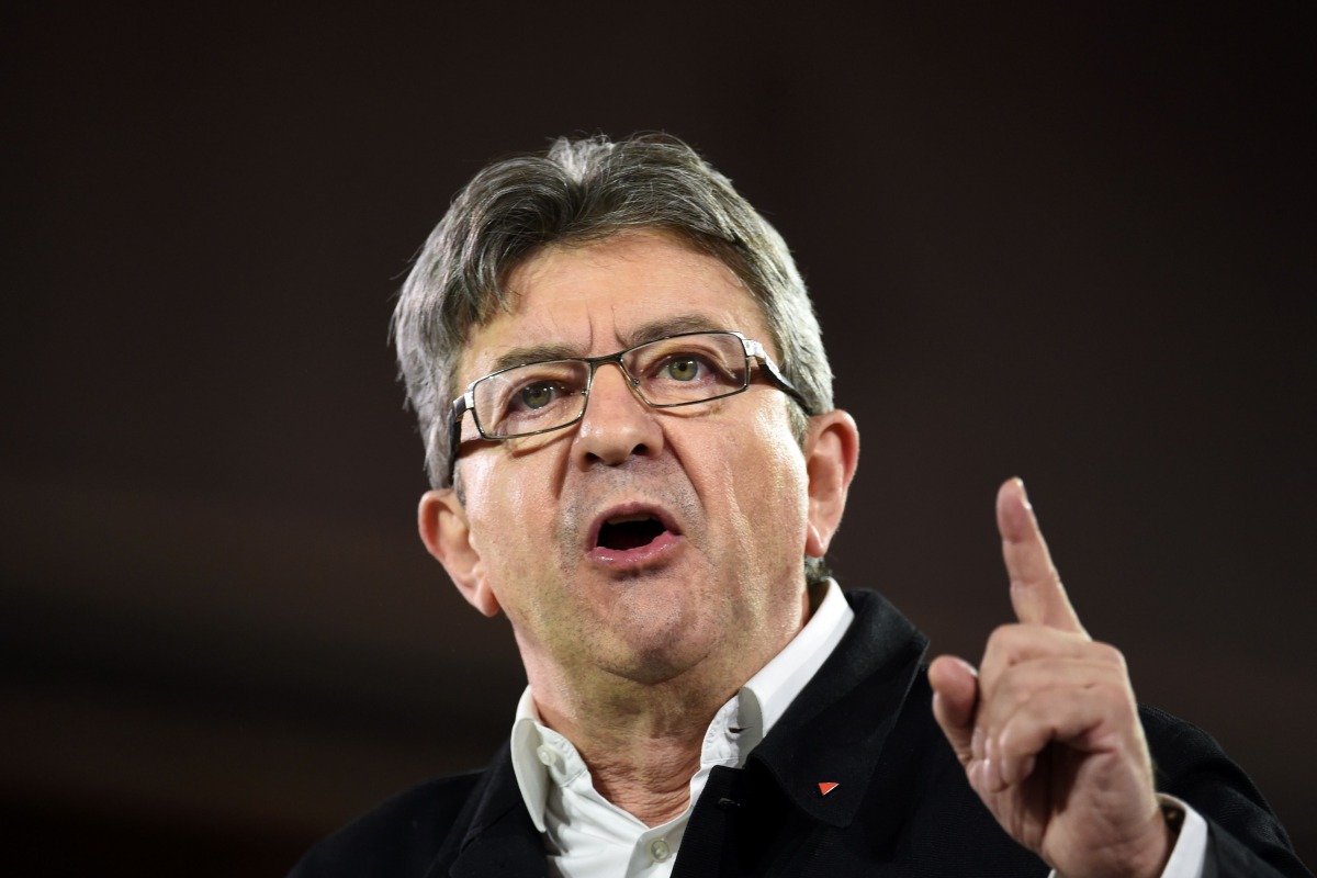 Source names the targeted politicians include radical left leader Jean-Luc Melenchon.