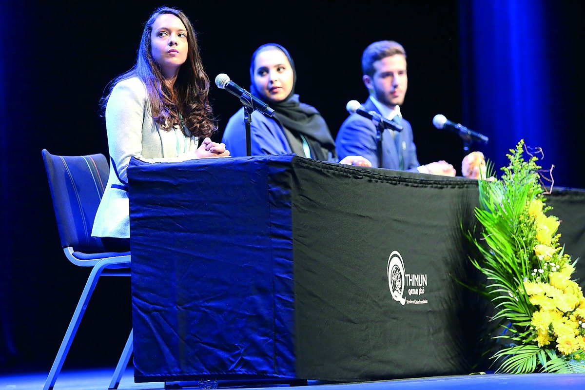 Student panellists during the Qatar Leadership Conference discussion last year. 
