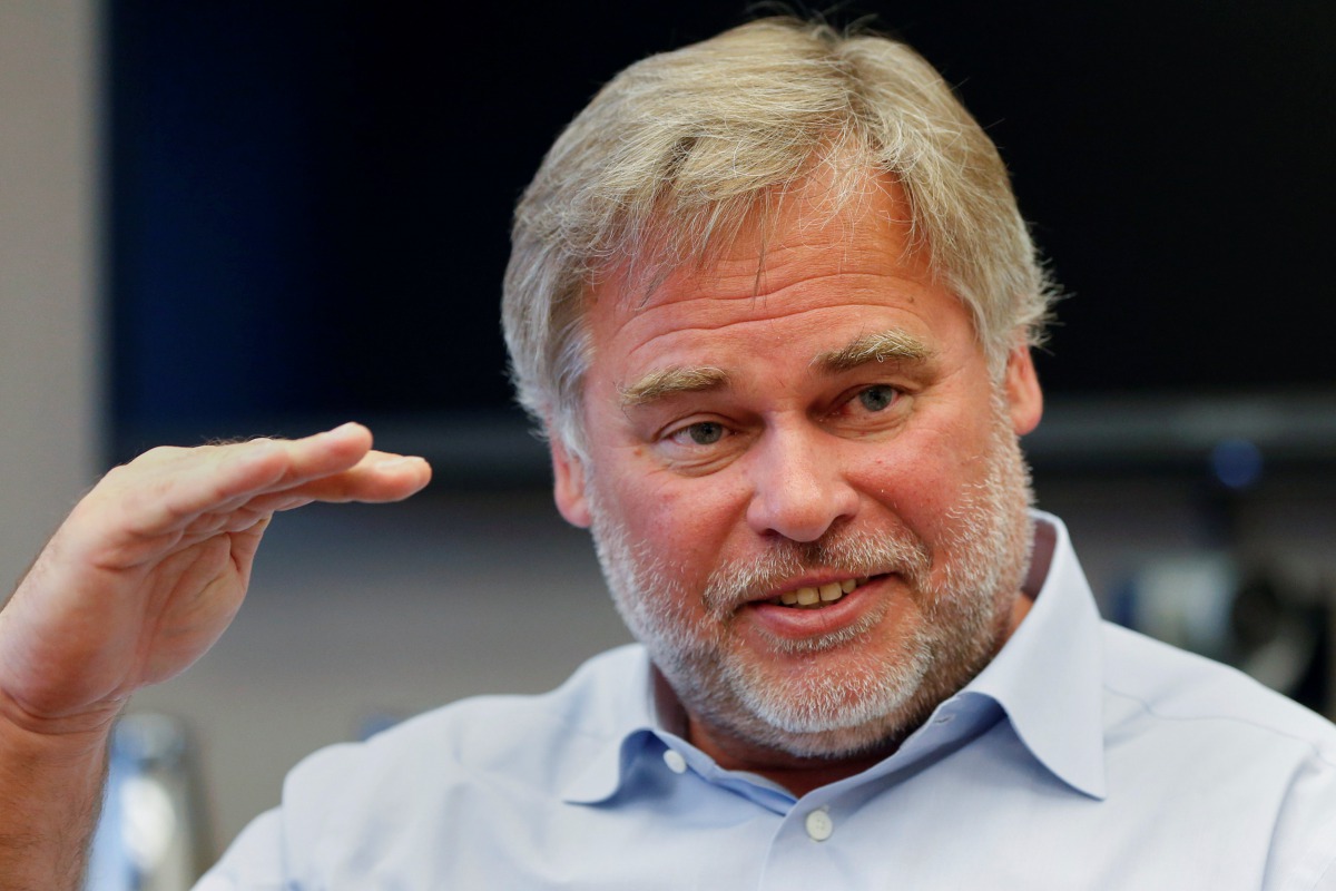 FILE PHOTO: Eugene Kaspersky, chairman and CEO of Kaspersky Lab, answers a question during an interview in New York March 10, 2015. Reuters/Shannon Stapleton