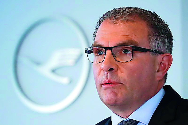 Lufthansa CEO Carsten Spohr addresses a news conference at the company's headquarters in Frankfurt, Germany, March 17, 2016. Reuters/Kai Pfaffenbach