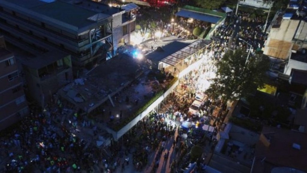 A file photo of a collapsed building during Mexico earthquake used for representation. 