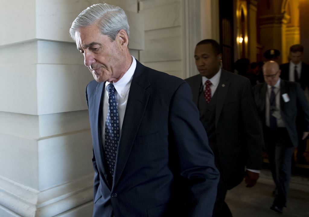 (FILES): This file photo taken on June 21, 2017 shows former FBI Director Robert Mueller, special counsel on the Russian investigation, leaving following a meeting with members of the US Senate Judiciary Committee at the US Capitol in Washington, DC. AFP 