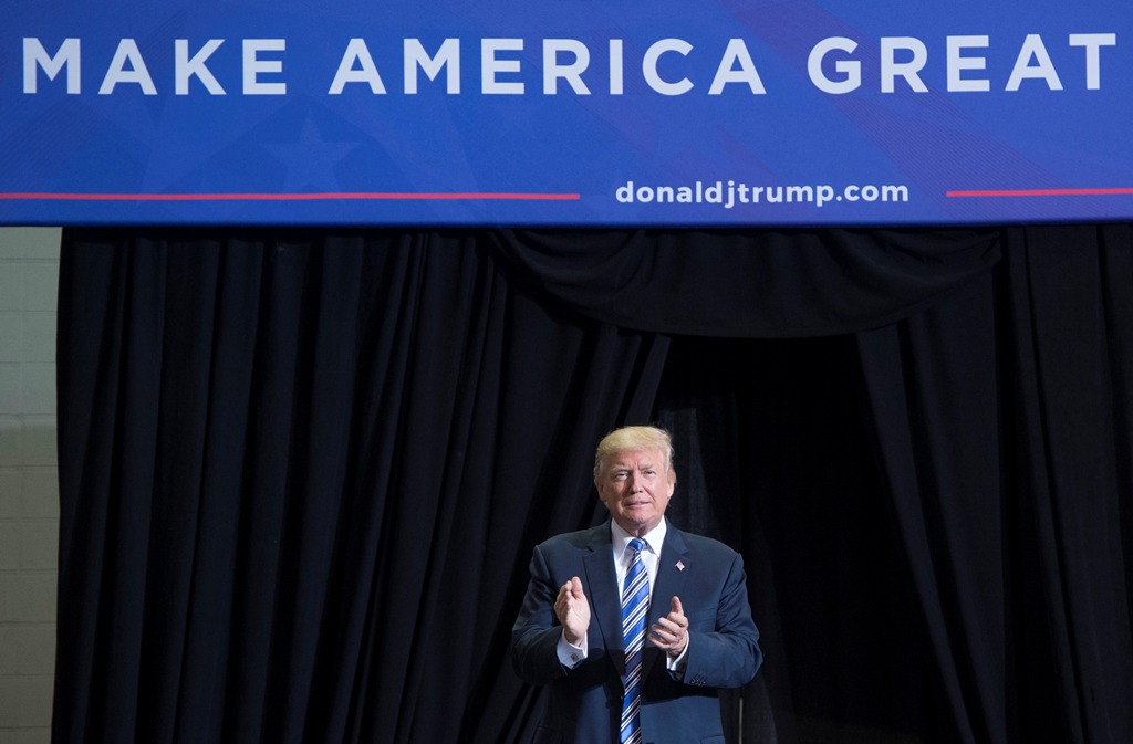 US President Donald Trump arriving to speak at a Make America Great Again Rally at Big Sandy Superstore Arena in Huntington, West Virginia. (file picture AFP / SAUL LOEB)