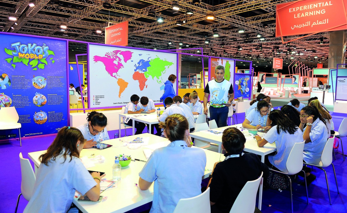 Students from schools in Qatar at one of the Learning Labs at WISE Majlis, part of the World Innovation Summit for Education being held at the Qatar National Convention Center. Pic: Salim Matramkot / The Peninsula