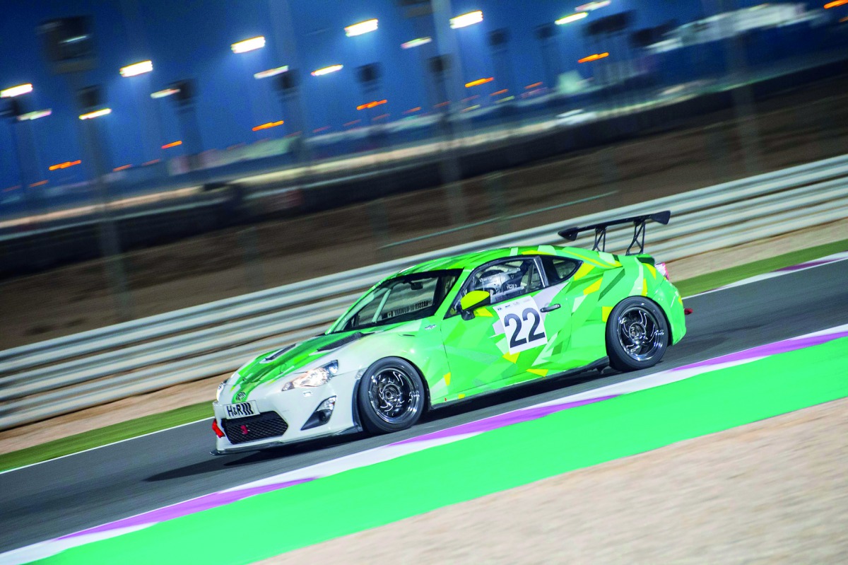 Qatari driver Nasser Al Kuwari competes in the official practice session of the Qatar Touring Car Championship (QTTC) at Losail International Circuit (LIC). Al Kuwari  emerged as the fastest driver with a lap time of 2:27.028.
