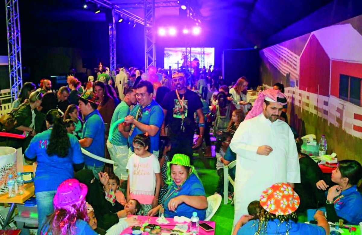 Spectators taking part in fun activities held on the sidelines of QNB Qatar International Show Jumping Championship at QEF’s Outdoor Arena on Saturday.